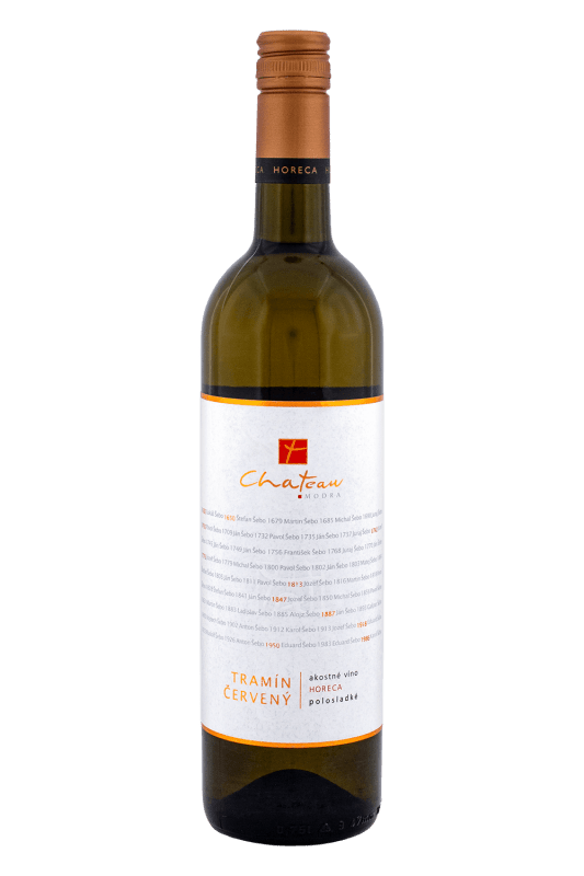 Chateau Modra Horeca Tramín Červený Polosladké 11,5% 0,75l (čistá fľaša)