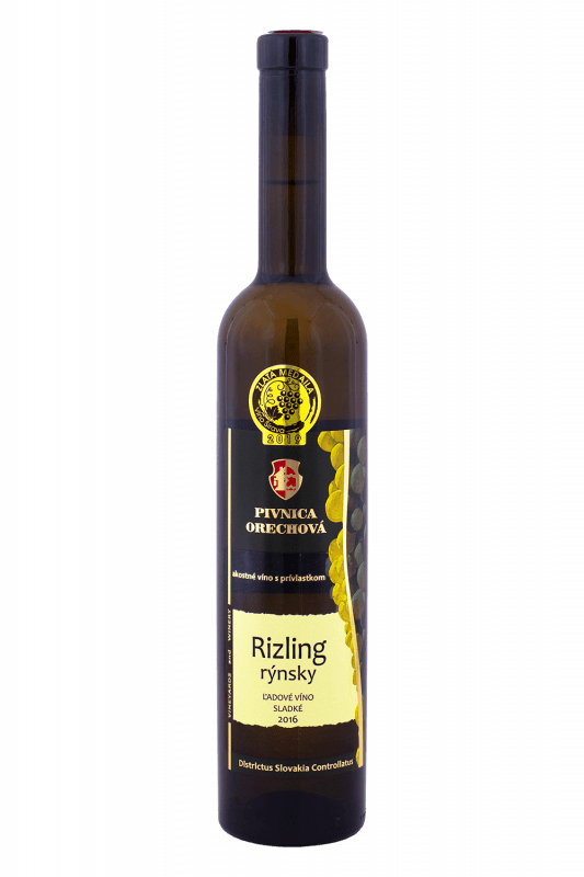 Pivnica Orechová Rizling Rýnsky Ľadové Víno Sladké 12% 0,5l (čistá fľaša)