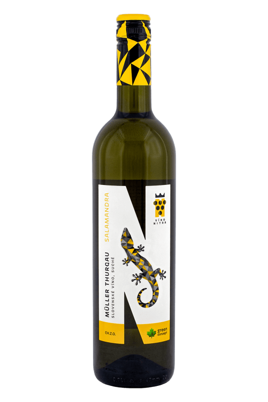 Víno Nitra Salamandra Müller Thurgau Suché 12% 0,75l (čistá fľaša)